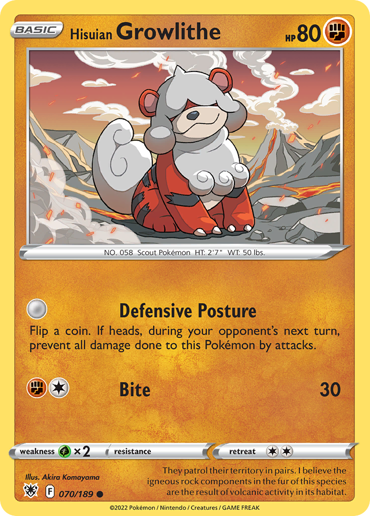 Hisuian Growlithe card