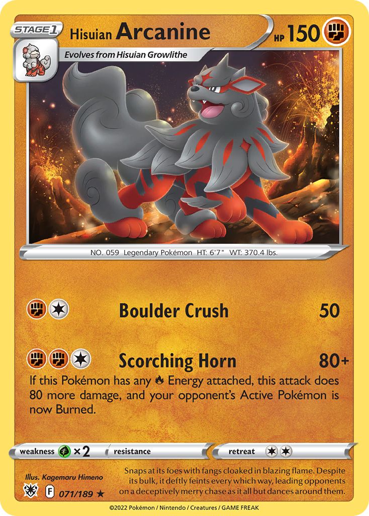 Hisuian Arcanine card