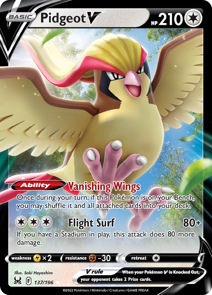 Pidgeot V card