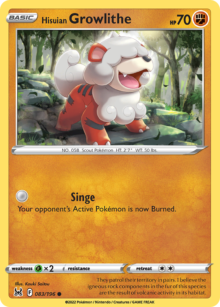 Hisuian Growlithe card