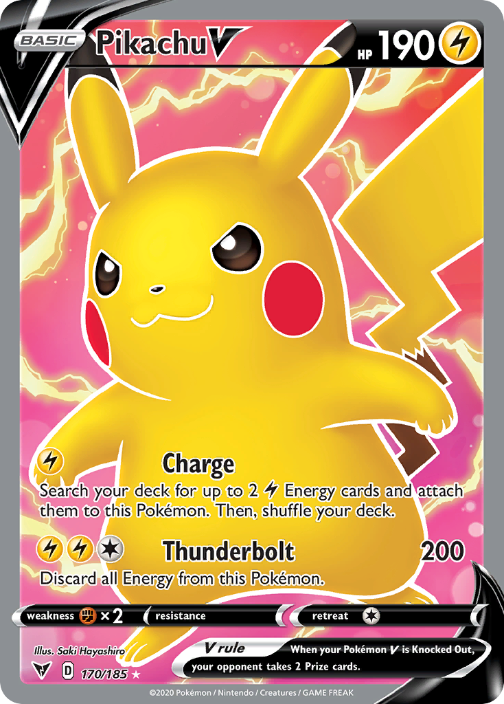 Pikachu V card