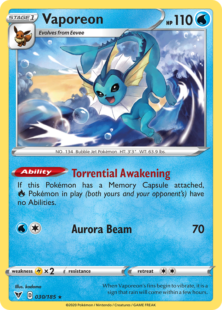 Vaporeon card