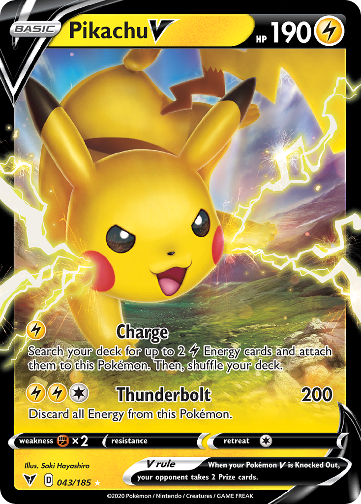 Pikachu V card