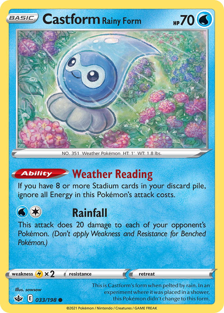 Castform Rainy Form card