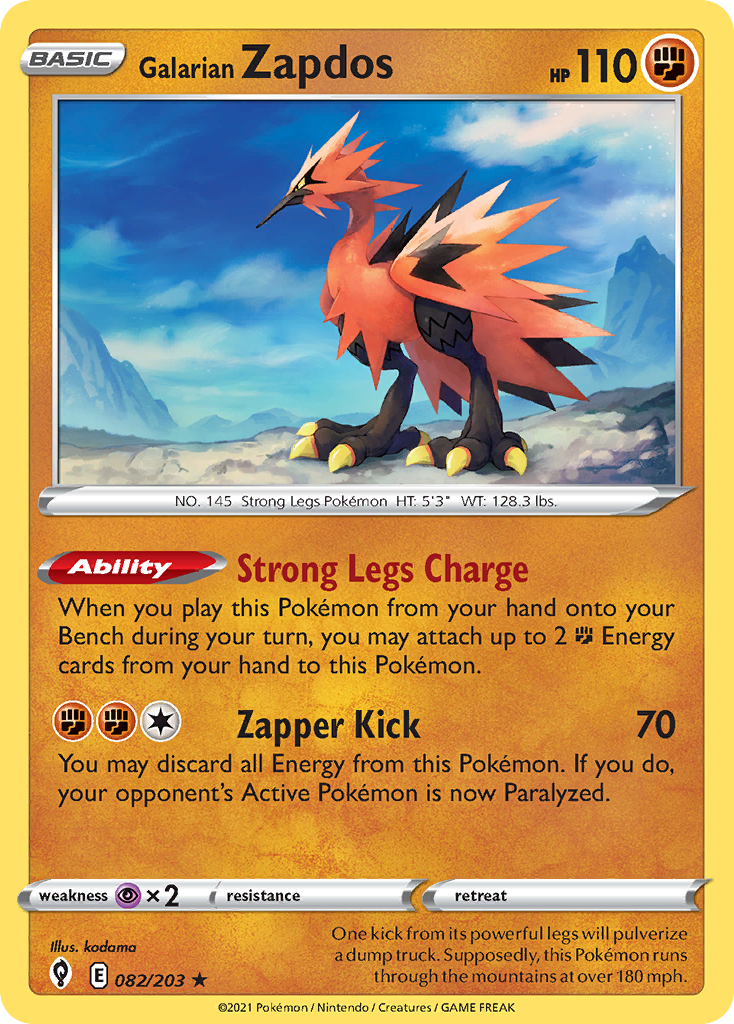 Galarian Zapdos card