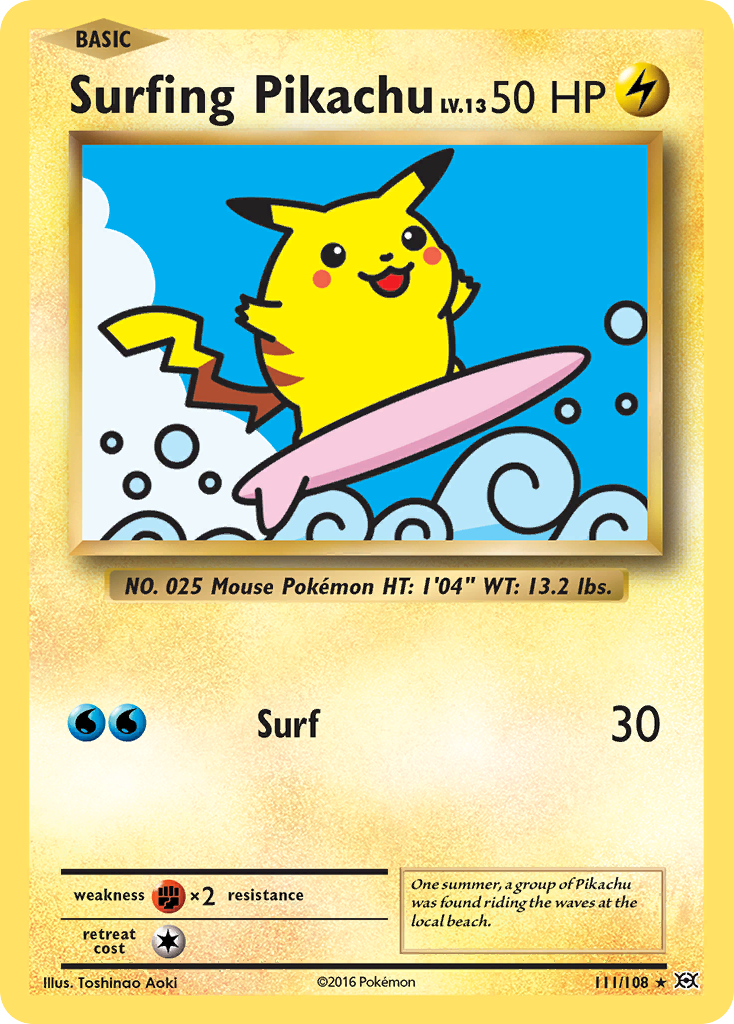 Surfing Pikachu card